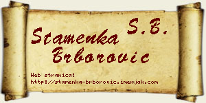 Stamenka Brborović vizit kartica